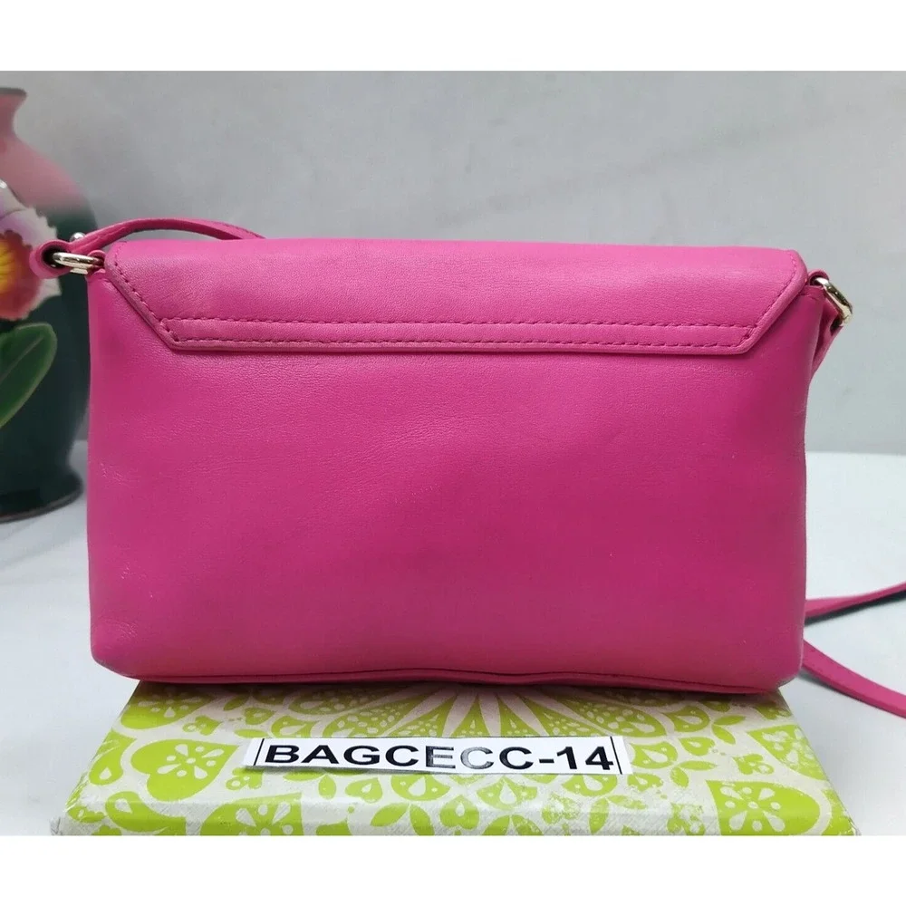 Kate Spade New York Pink Leather Turnlock Flap Closure Crossbody Bag